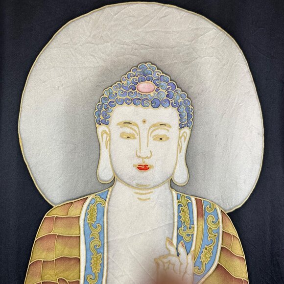 Asian Image Silk Kaftan Buddha Dress One Size Up to XL Loungewear India RARE Zen - Picture 8 of 14